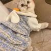 Шерстяное пальто с цветком для собак, милая одежда с ушками кролика, осенне-зимняя одежда для плюшевого мишки, шнауцера, маленькой собаки, принцессы, платье для щенка