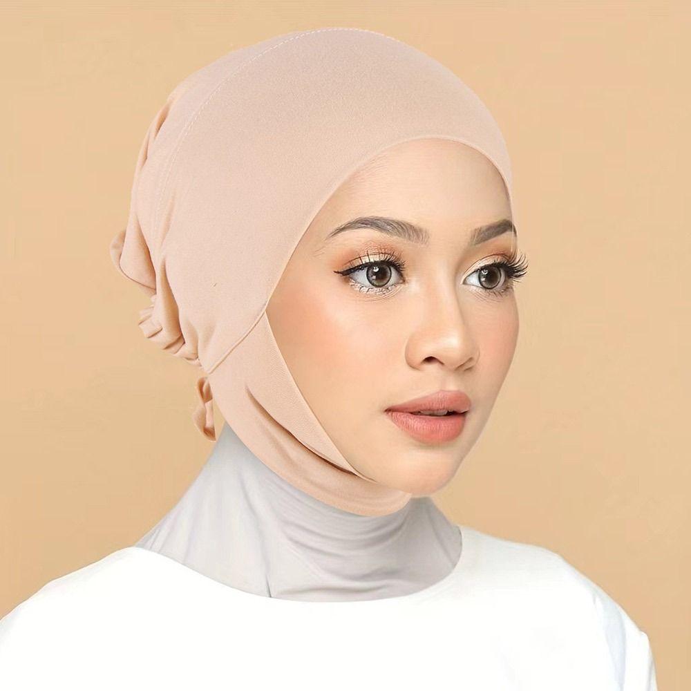 Turbante Muslim Headscarf Hat India Hats Inner Hijab Caps Headband Cap Islamic Underscarf Bonnet