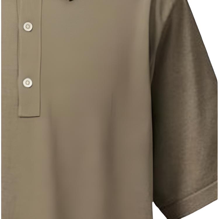 Uniqlo SS24 Серия U Однотонный топ с воротником-поло и коротким рукавом Вязаный мужской топ Светло-коричневый 467153-35