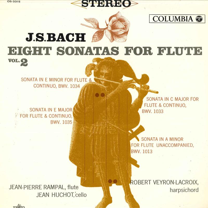 LP Record JEAN-PIERRE RAMPAL(FLUTE)/ROBERT VE - Bach/Eight Sonatas For Flute-vol.2 OS3315 COLUMBIA 1962 Japan Classical Used