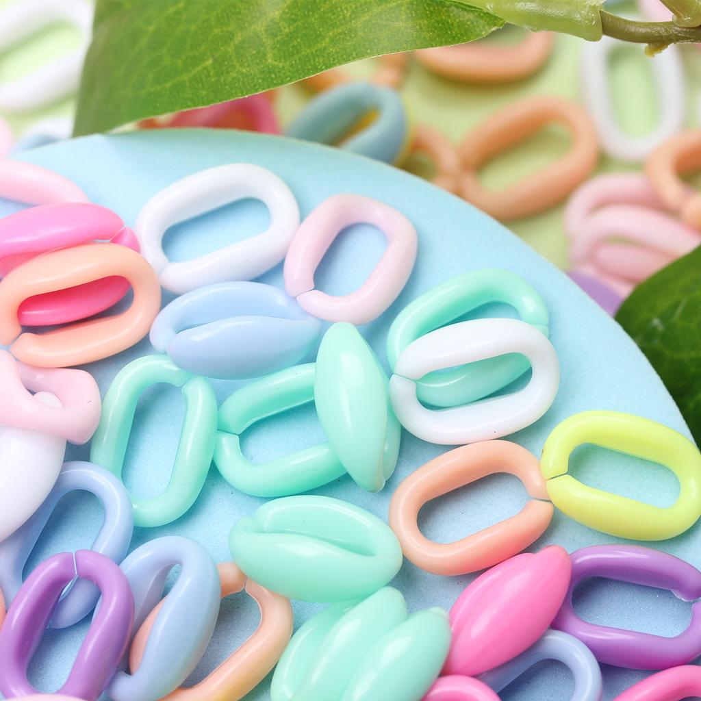 Clear Jewelry Making O Shape Chain Beads Solid Color 300Pcs 11*16mm DIY For Fashion  Beads