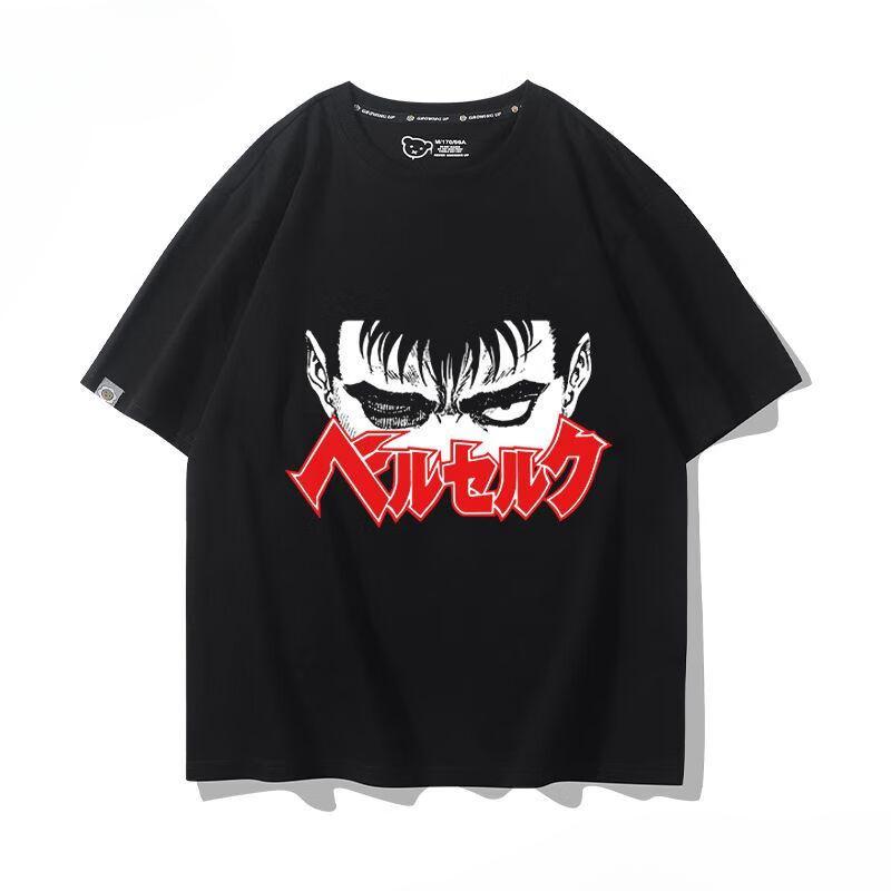 Футболка из 100% хлопка с фирменным принтом воинов аниме Berserk Guts летняя мужская повседневная уличная одежда с короткими рукавами