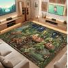 Floral Garden Theme Crystal Velvet Floor Rug Personalized Custom Name Text Warm Carpet Home Decoration