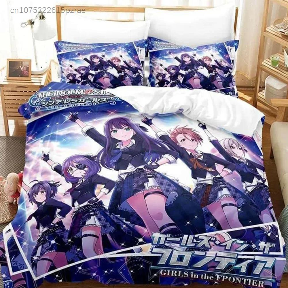 THE iDOLM@STER Cinderella Girls Starlight Stage Комплект постельного белья с наволочкой и пододеяльником Мягкое для кровати размера Queen King Домашний
