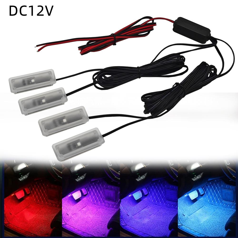 1-4 светодиодный ambient light, подсветка пола салона автомобиля, подключается к питанию ACC 12В КРАСНЫЙ БЕЛЫЙ 6000K СИНИЙ ЖЕЛТЫЙ ЗЕЛЕНЫЙ РОЗОВЫЙ