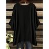 Elegant Bohemian Vacation Large Size Vintage Flower Pattern Print Irregular Hoop Crew Neck T-Shirt