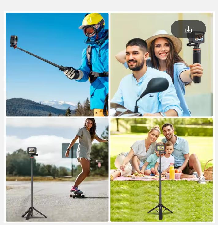 2025 Selfie Stick Tripod Раздвижная стойка-штатив Ручка для GoPro 13 12 11 10 9 8 Insta360 X4 DJI OSMO Action 5 Pro 3 4 Аксессуары