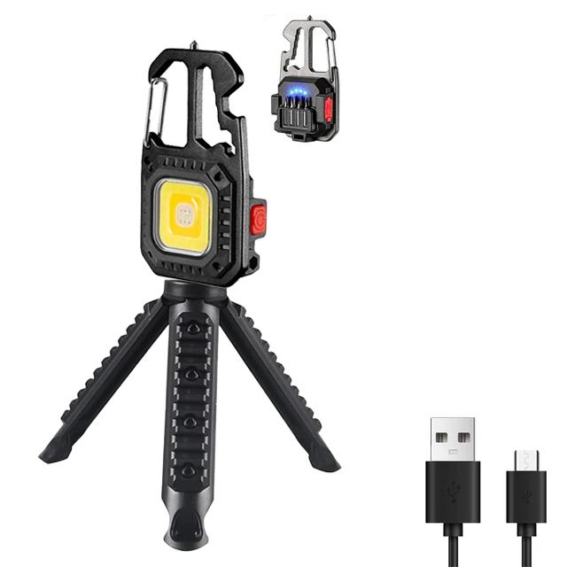 Mini COB Keychain Flashlight Protable Work Light USB Rechargeable Pocket Torch Outdoor Camping Fishing Emergency Lamp