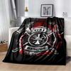 Firefighters Flannel Blanket God Bless Firefighters with Angle Wings Art Lightweight Warm Plush S Adults Birthday Dream Gifts#(1)