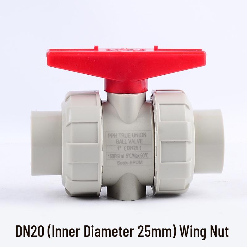 Rongsheng PPH High-Temperature Resistant Double Union Ball Valve, Hot Melt Socket PPR Water Valve DN25 DN50.