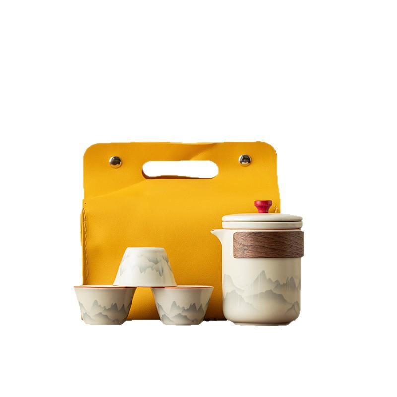 Send teachers and elders gifts, ink, landscape travel tea set, home creative new tea drinking teapot with gifts