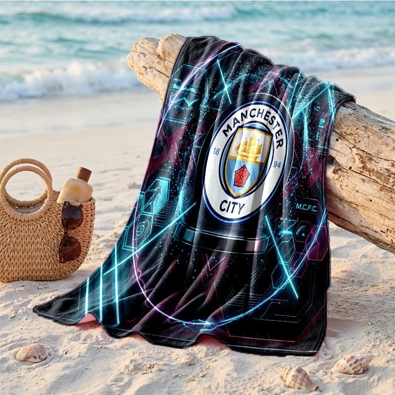 Manchester City Print Microfiber Beach Towel Quick Dry Absorbent Large Towel For Beach Swimming Travel