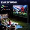 Projector Screen with Stand, 100 inch 16:9 4K 1080 HD Outdoor Movie Screen with Stand, Wrinkle-Free Projection Screen with Bar Feet and Carry Bag, for
