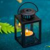 Wind-proof Lantern Candle Stand Black Outdoor Tea Light Iron Wind Lamp  Festival Gift
