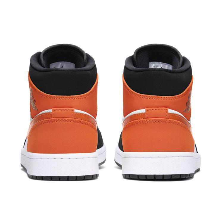 Air Jordan 1 Mid Shattered Backboard Unisex Sneakers Orange Black Starfish 554724-058