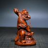 Chinese Vintage Boxwood Carving Zhong Kui Subdues The Devil Figure Statue Art
