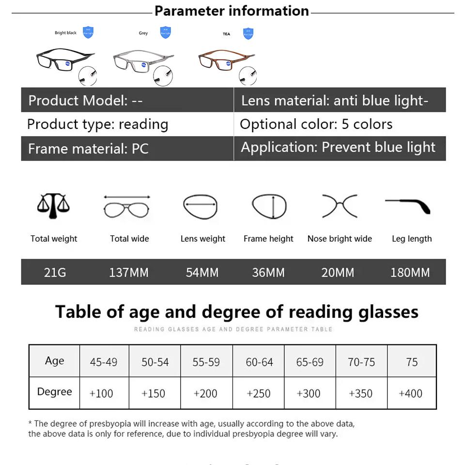 NONOR Diopter Magnifying Reading Glasses Women Men Hanging Neck Presbyopic Magnet Eyeglasses