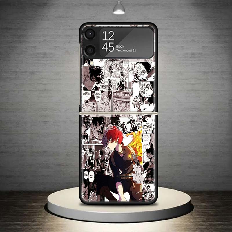 Todoroki Shoto MHA My Hero Phone Case For Samsung Galaxy Z Flip 7 6 5 4 3 5G Shockproof Cover Z Flip7 Flip6 ZFlip5 Flip3 Flip4 L