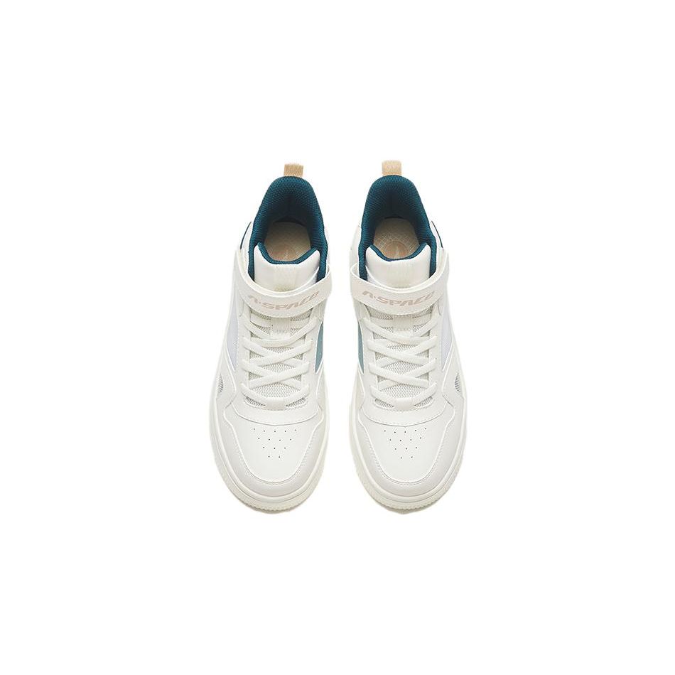 Anta Antiskid Wear Resistant High Top Kids Skate Shoes Kids Sneakers White Blue A312338034-1