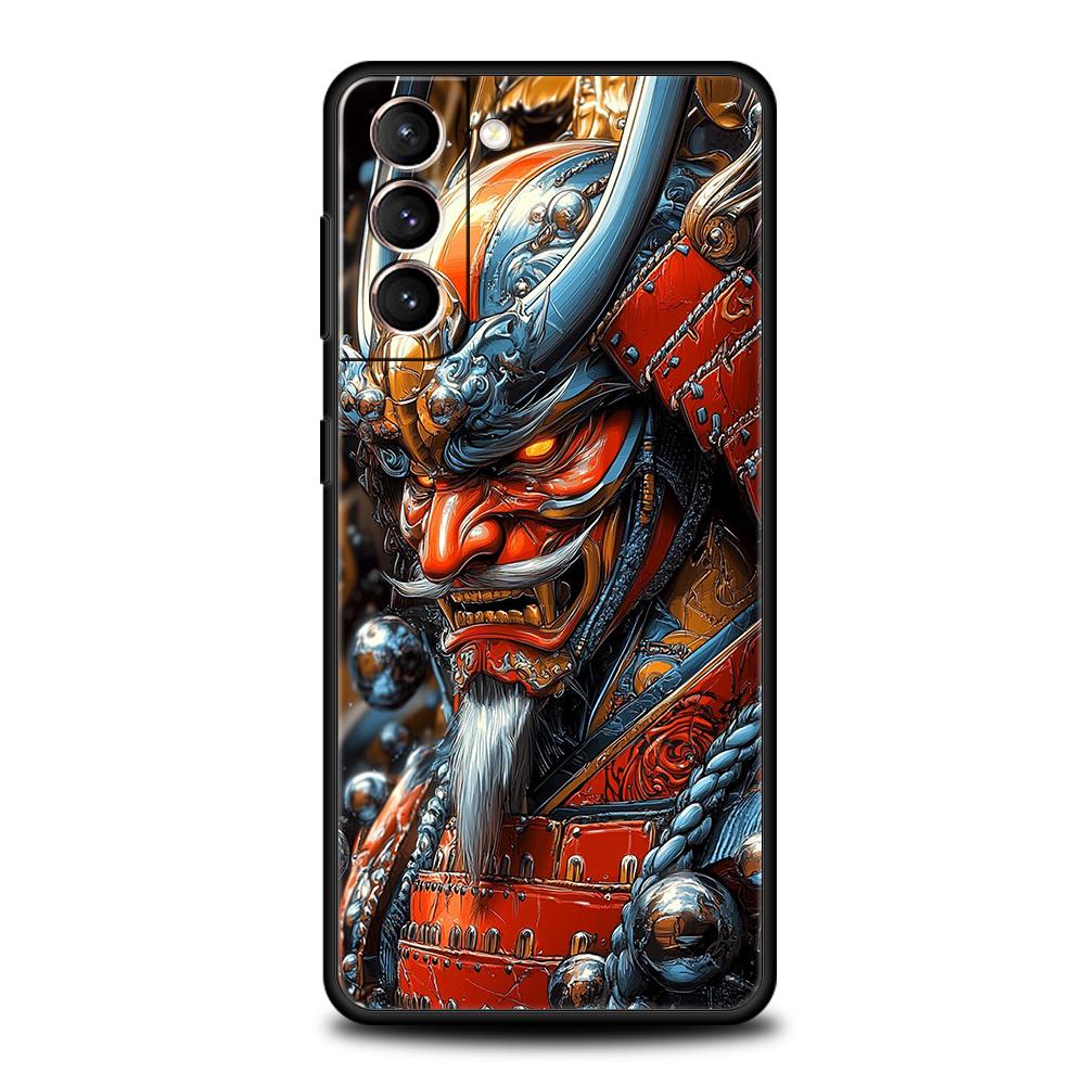 Чехол для телефона для Samsung Galaxy S25 Edge S24 S23 S22 S20 S21 FE Ultra S10 S10E Plus Мягкий ТПУ Чехлы Япония Лицо Призрака Самурай