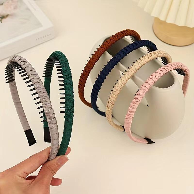 New Children Sweet Solid Toothed Anti Slip Headband Kids Lovely Colorful Hair Hoop Baby Girls Cute Acrylic Hair Accessories