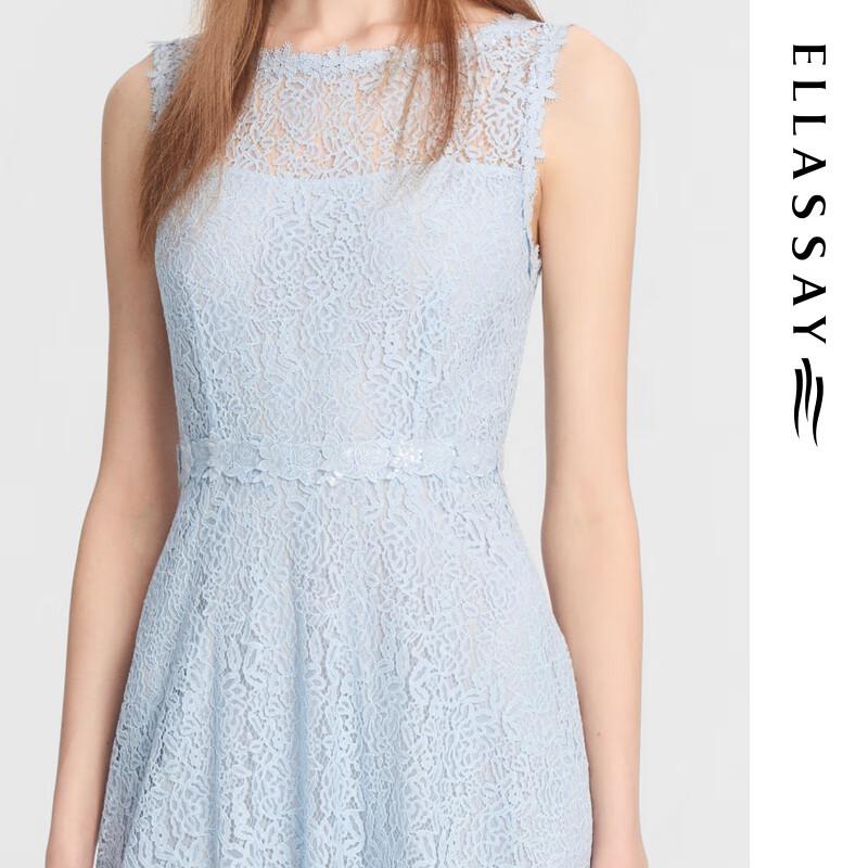 ELLASSAY Женское миди-платье без рукавов из полупрозрачного кружева на шелковой подкладке