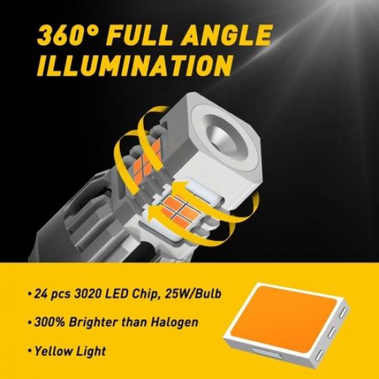 AUXITO Amber 74437440 LED Front Turn Signal Light Bulbs No Hyper Flash Canbus A