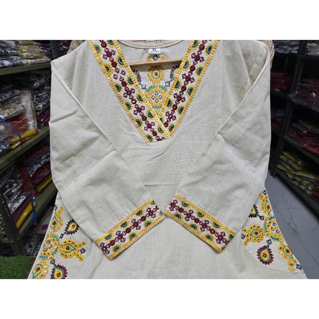 Женский набор из хлопка и эластана А-силуэта Kurti Pant Индийский Болливуд Этнический Kurta Комплект с шнурком
