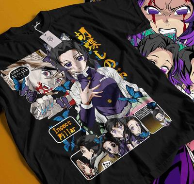 Футболка Шинобу Кочо Клинок рассекающий демонов Kimetsu No Yaiba Дизайн Аниме Все размеры573