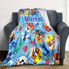 Customiz Name Personality Paw Patrol Blanket Soft &Warm Sofa Office Bed Travel Lunch Break Blanket, Gift Suitable All Seasons