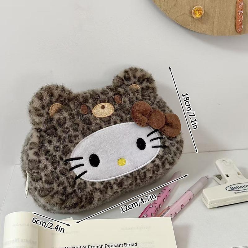 Пенал Hello Kitty Большой вместимости Плюшевый пенал-подставка Hello Kitty Сумка для хранения Hello Kitty Сумка для макияжа Косметичка Органайзер для стола