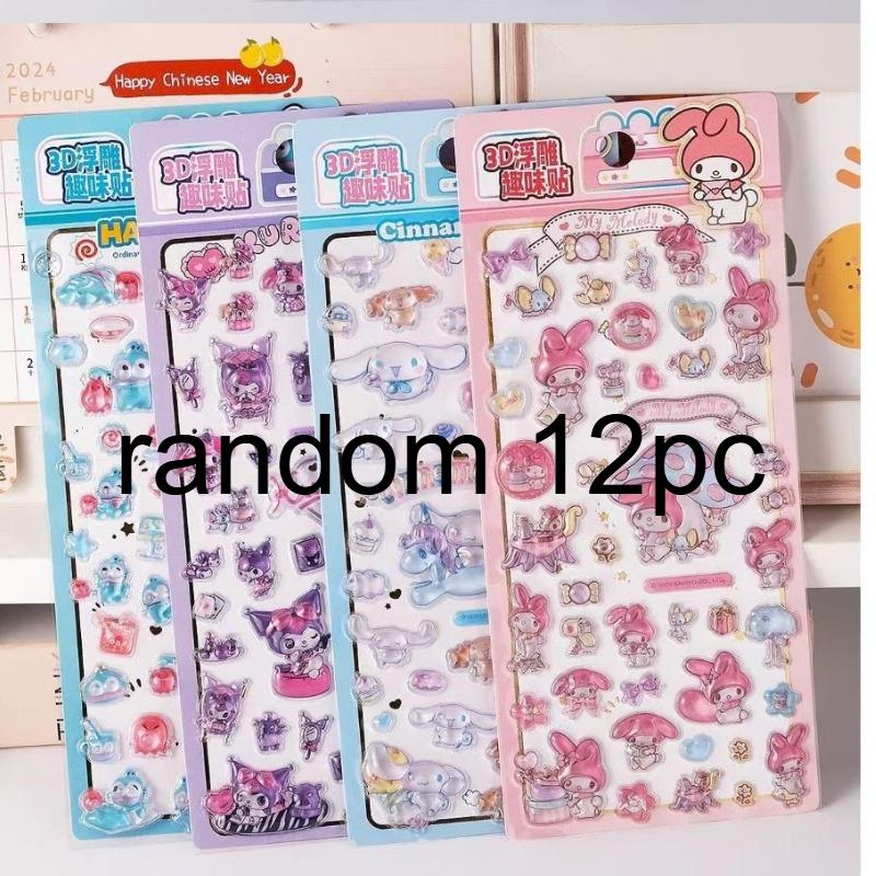 4 шт. Милые 3D наклейки Kuromi My Melody из анимации, наклейки для DIY ноутбука, телефона, скрапбукинга, дневника, декора холодильника, наклейка Itemation