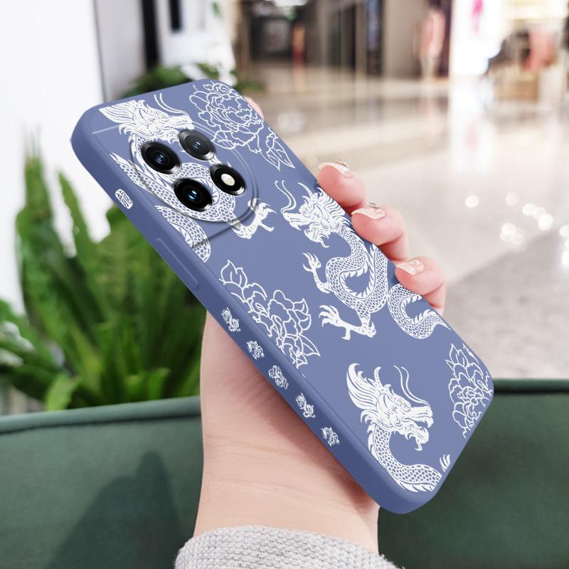 Auspicious Dragon Phone Case For Oneplus 13 13R 12 12R 11 11R 10 10R 10T 9R 9RT 9 8T 8 7 7T Pro 5G Liquid Silicone Cover