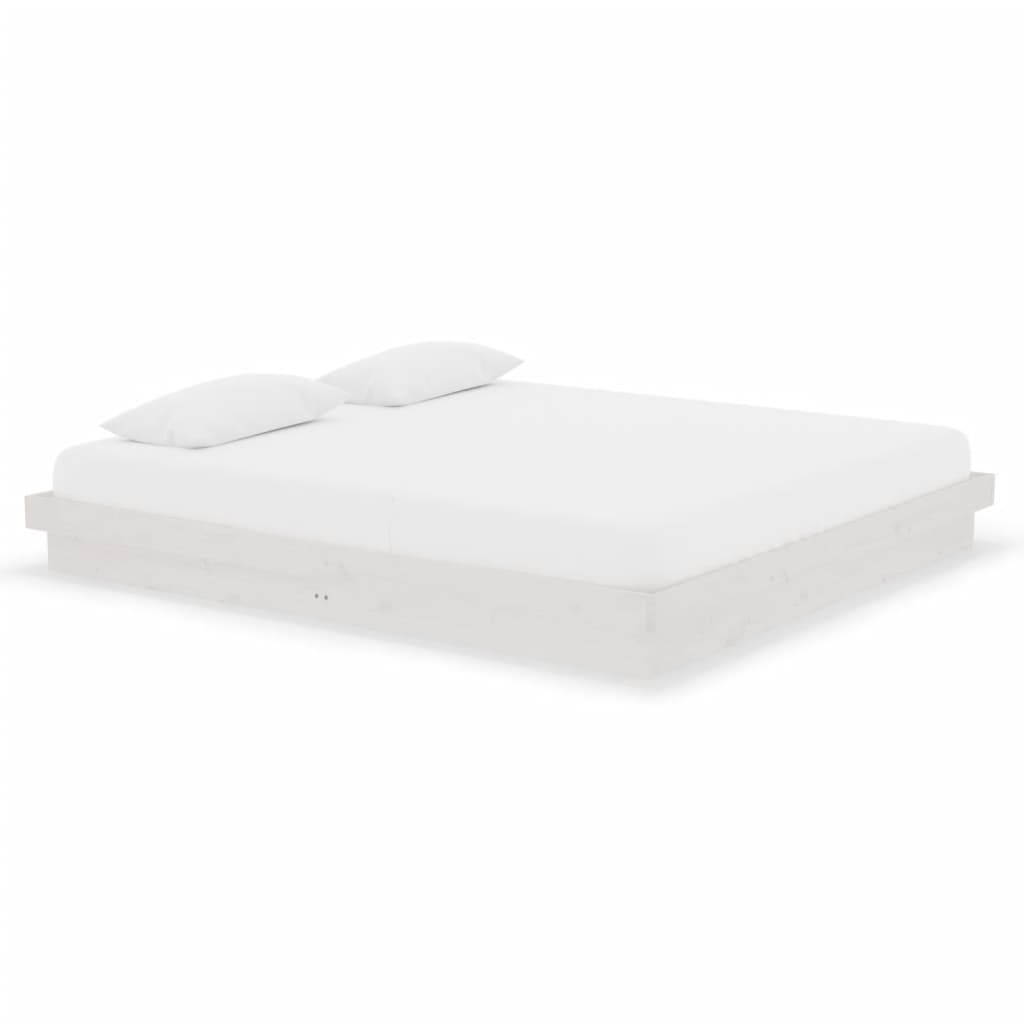 Solid Wood Bed White 180 x 200 cm