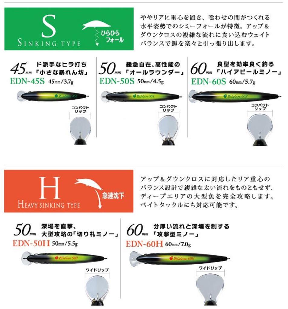 Major Craft Тонущая приманка Eden 60H 016 (1266)