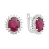 Серебряные серьги с натуральным рубином 8.48ct, фианитами (2165071)
