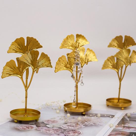 Форма листа Железная стойка для выставки товаров ювелирных изделий Стенд Серьги Ожерелье Браслет Организатор