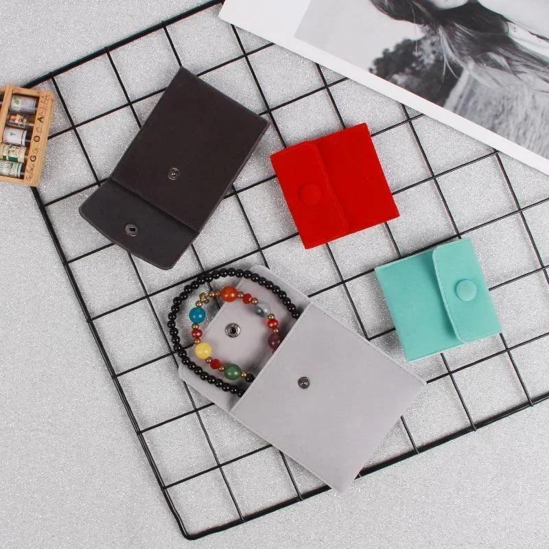 3PCS Jewellery Pouch Packaging Bag Soft Flocking Gift Bracelet Necklace Earrings Rings Storage Button Bag