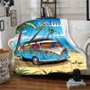 Beach Scene With Van Home Customization Blankets Comfortable Soft Lightweight Allseason Multipurpose Blanket For Picnic Sofa Office Bed Living Room