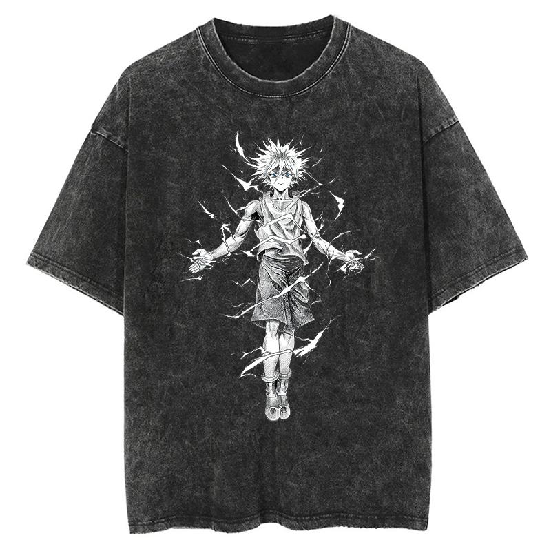 Graphic Vintage Acid Wash Cotton Tees for Men Women Casual Oversized TShirt Summer Workout Fitness Short Sleeve Tops Streetwear