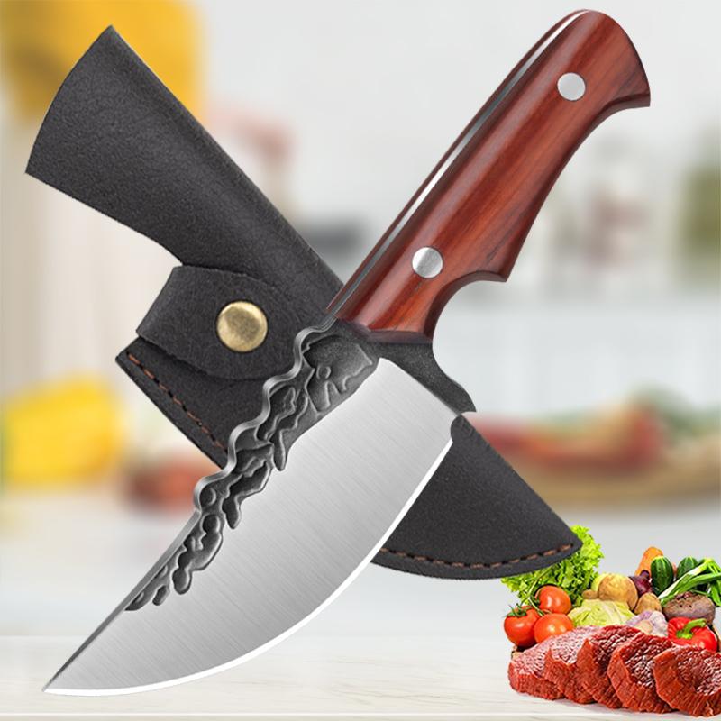 Острый кухонный нож для обвалки, портативный многоцелевой нож, усиленная ручка, прочный кухонный нож из нержавеющей стали