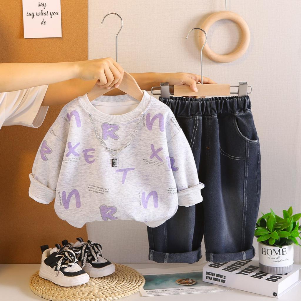 Детский повседневный комплект с длинным рукавом, удобные наряды для повседневной носки