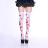 1 Pair Halloween Stockings Blood Stained Stretchy Women Fine Workmanship Bloody Over-knee Socks Party Costume