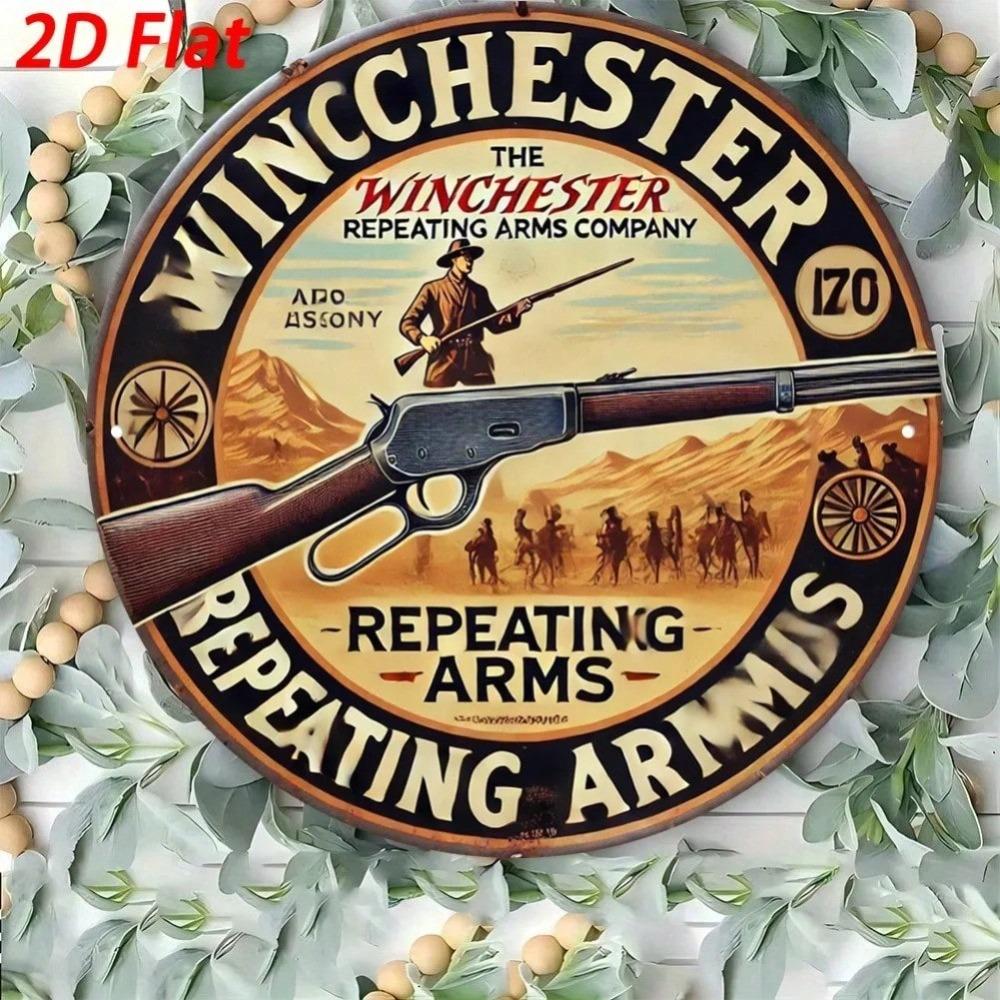 Винтажная металлическая жестяная вывеска Winchester 8x8 дюймов Ковбой Западный Настенный Декор для Дома Бара Кафе