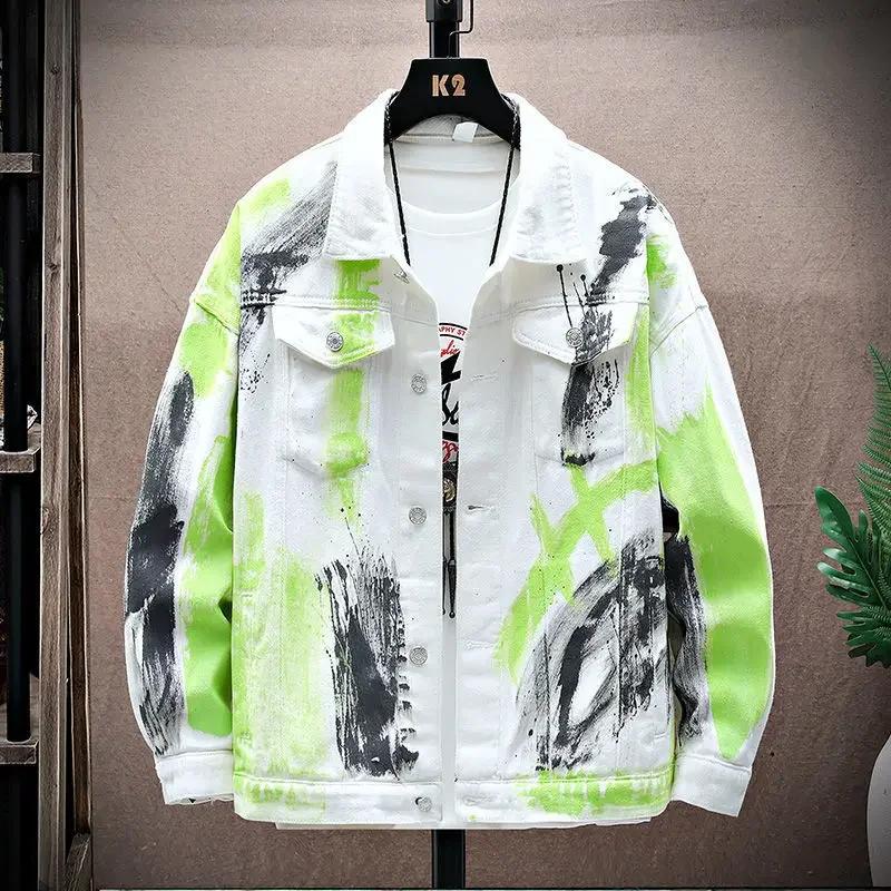 Хип-хоп черные мужские джинсовые куртки мужская джинсовая куртка белая осень верхняя одежда мужская одежда