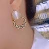 Simple Cat Eye Stone Earrings, Round Temperament Earrings, Fashionable and Trendy Earrings for Women