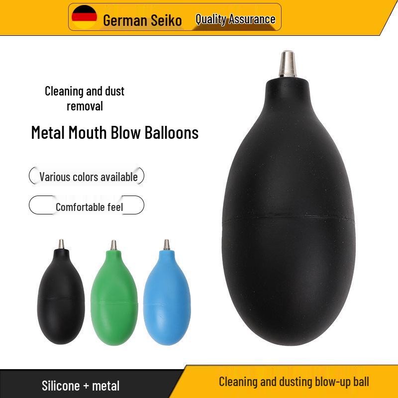 Large Silicone & Metal Nozzle Dust Blower Vacuum Cleaner for SLRs, Keyboards, and Succulents