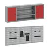 Workbench 7 pcs Red and Grey Engineered Wood and Steel