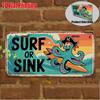 D Flatpc Vintage Metal Sign Only for Decoration Outdoor Wall Art (  ) SURF OR SINK Aluminum Sign Retro Beach