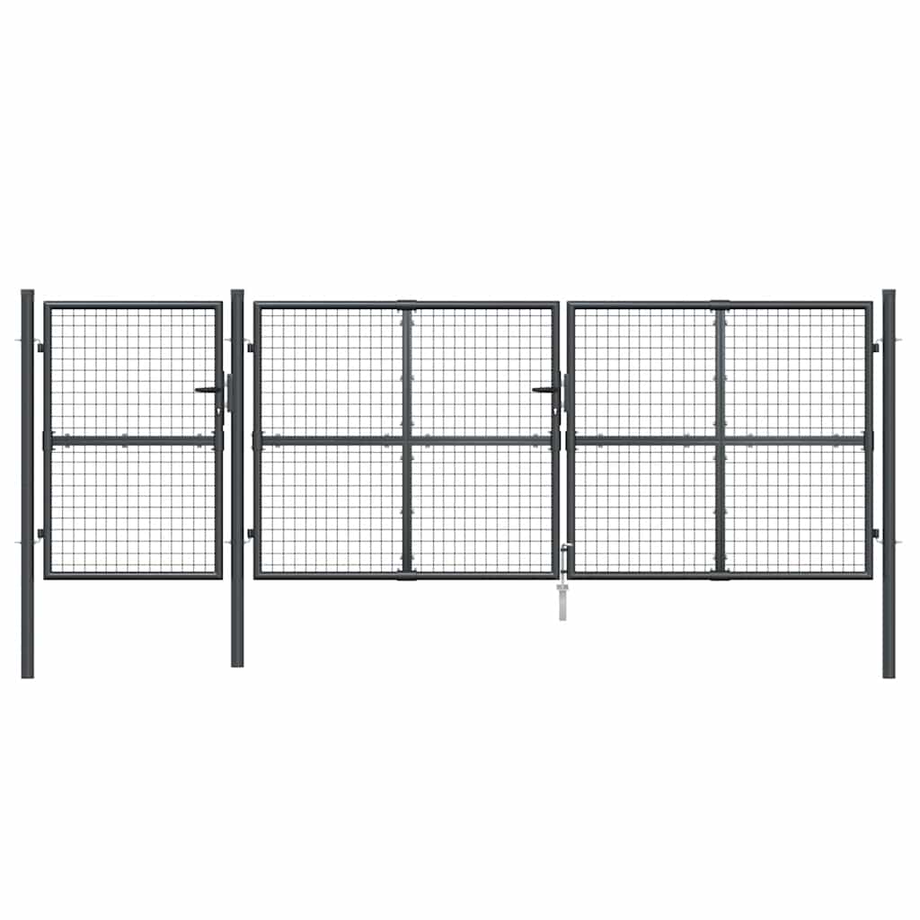Mesh Garden Gate Anthracite 400 x 125 cm Galvanized Steel